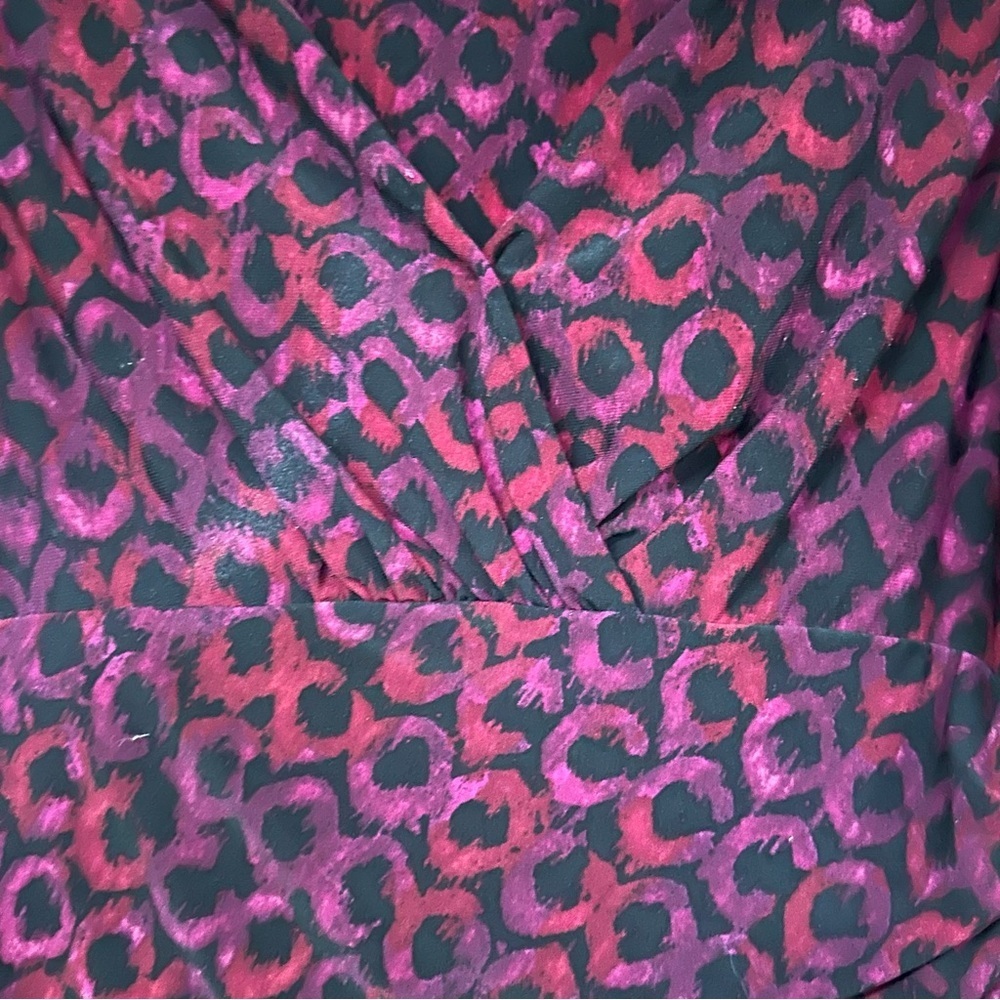 Lauren Ralph Lauren Purple/Burgundy Black‎ Stretch Jersey Ruched Details Dress 8 - Picture 3 of 13